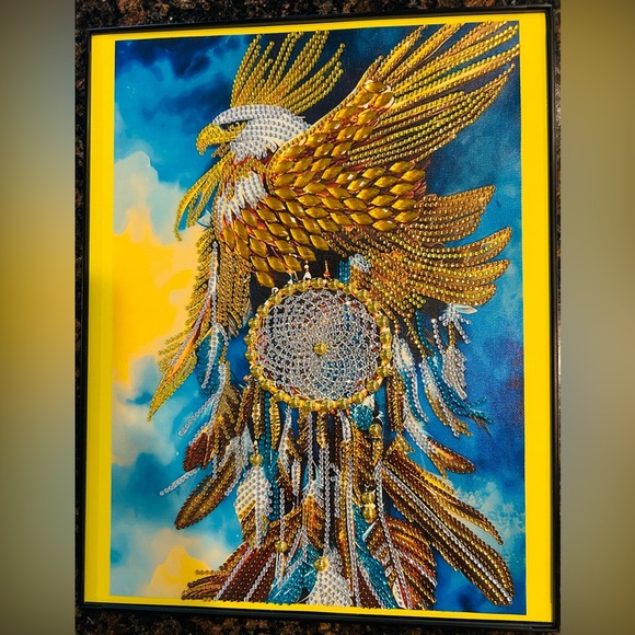 Finished Crystal Rhinestone Eagle Dreamcatcher Diamond Painting - Picture 2 of 3